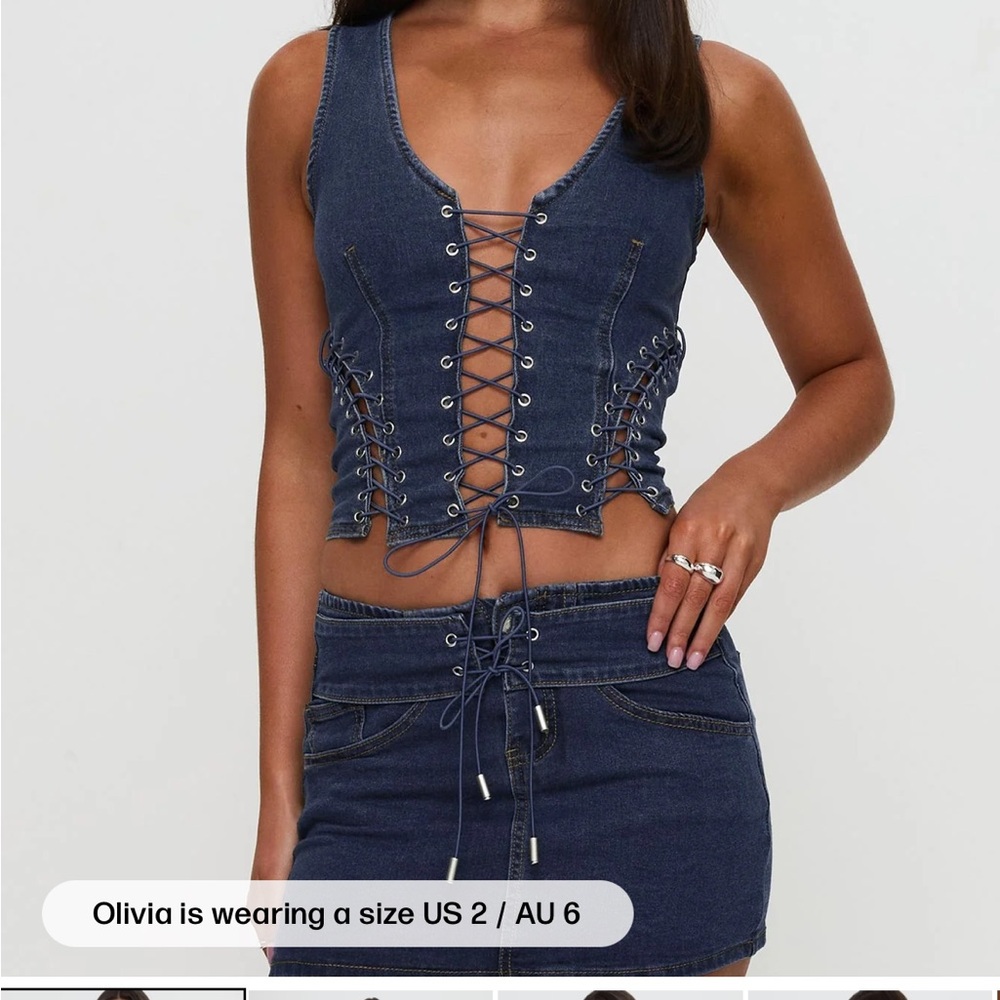 Princess Polly Dark Blue Denim Set